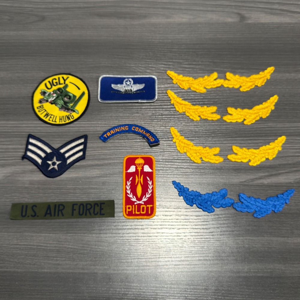 Vintage US Air Force Patches Lot A-10 Warthog Morale Pilot Training Command Rank